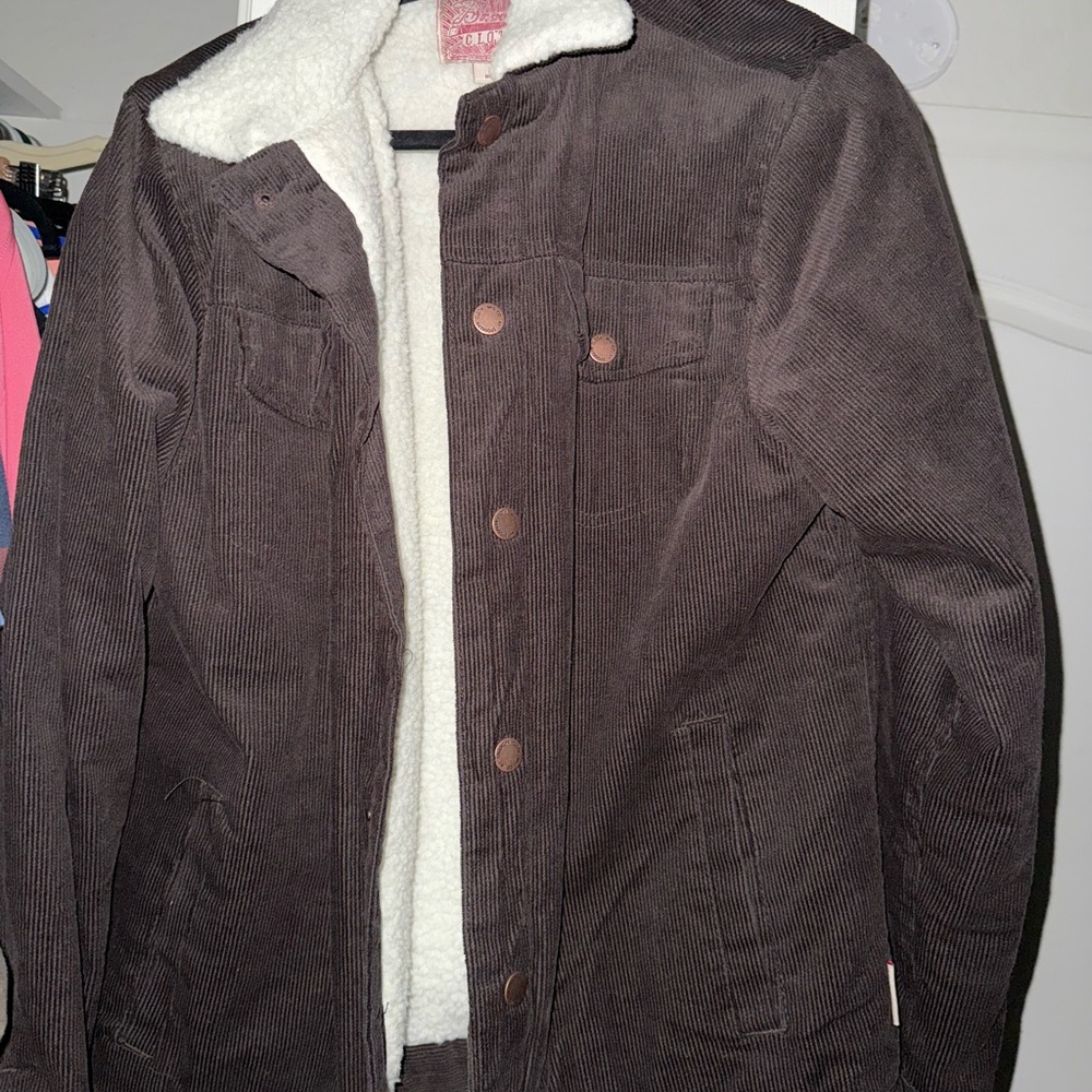 Men's Brown Corduroy Jacket with Sherpa Lining